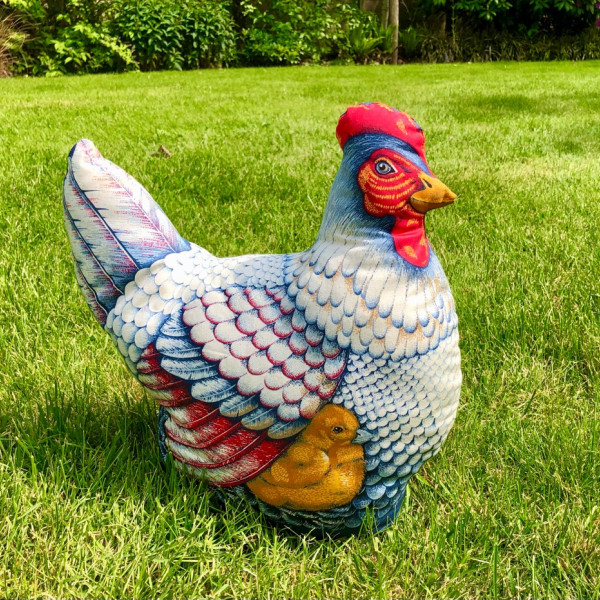 Handgemaakte deurstopper Haan blauw