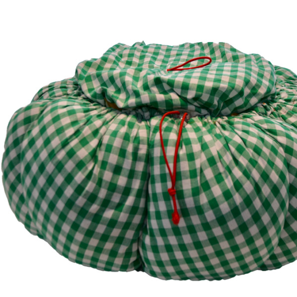Slowcooking bag groen geruite buitenkant en witte binnenkant XL