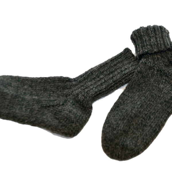 Geitenwollen sokken groen maat 26/27 grijs groen