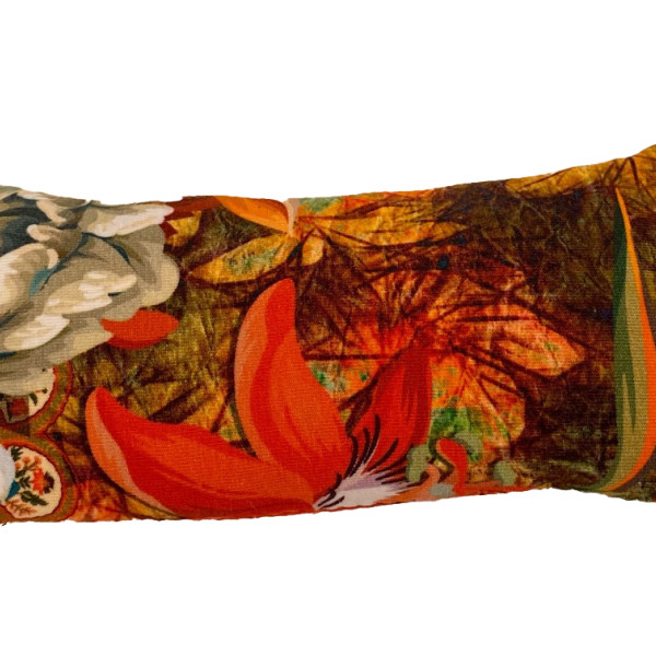 Port-a-cath kussen bohemian rood met oranje klittenband