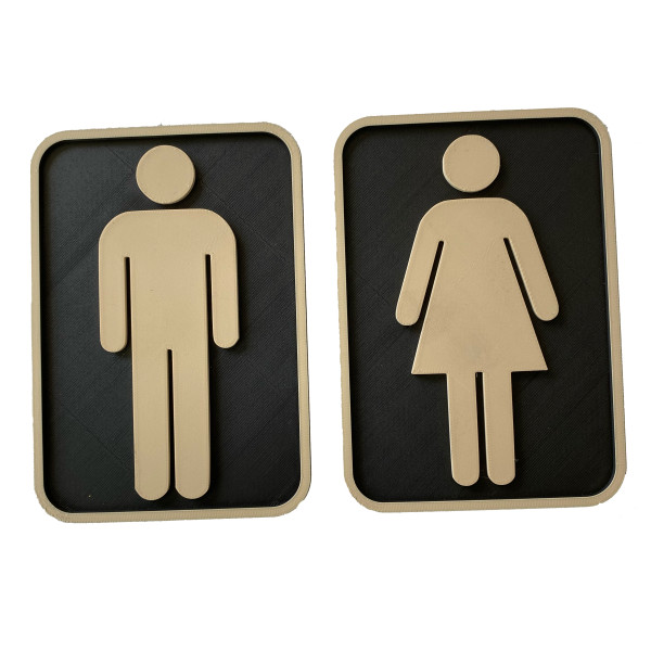 Toilet bordje man/vrouw set