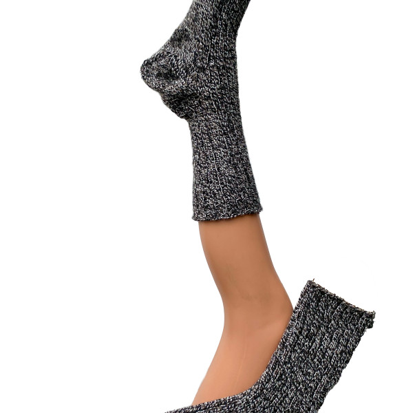 Geitenwollen sokken maat 43/44 bruin zwart gemeleerd