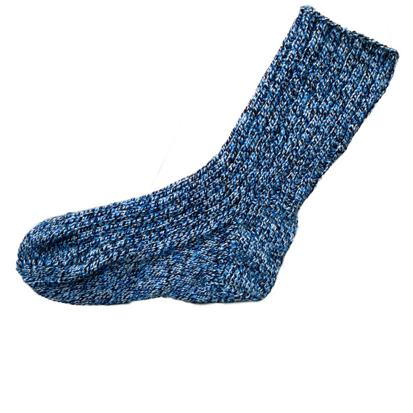 Geitenwollen sokken maat 45/46 blauw zwart gemeleerd