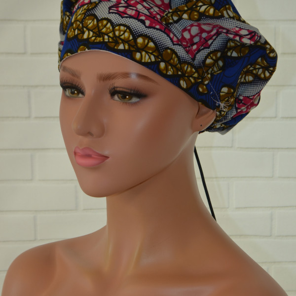 Operatiemuts of OK muts voor afro haar en lang haar Afrika blue goud en roze