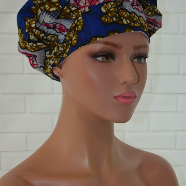 Operatiemuts of OK muts voor afro haar en lang haar Afrika blue goud en roze