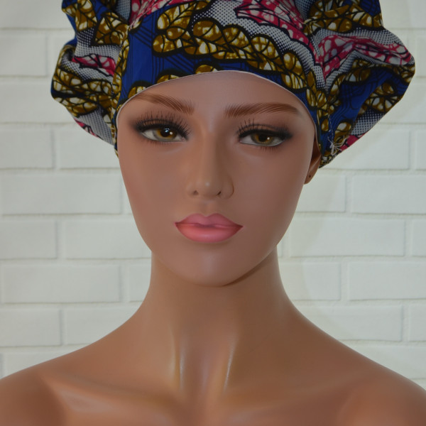 Operatiemuts of OK muts voor afro haar en lang haar Afrika blue goud en roze