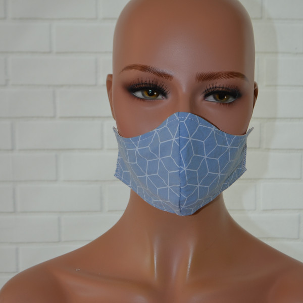 Mondkapje of gezichtsmasker blauw grafisch
