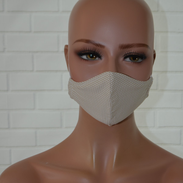 Mondkapje of gezichtsmasker licht bruin geruit