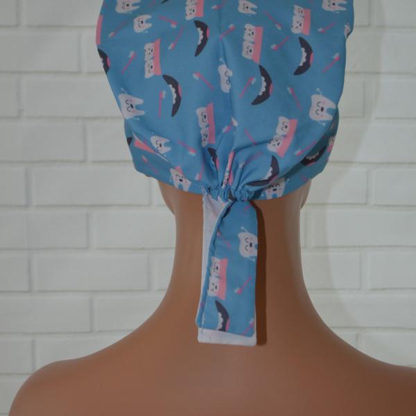Operatiemuts of OK muts hemels blauw met smily