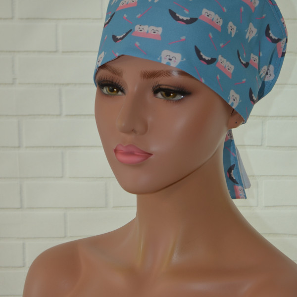 Operatiemuts of OK muts hemels blauw met smily