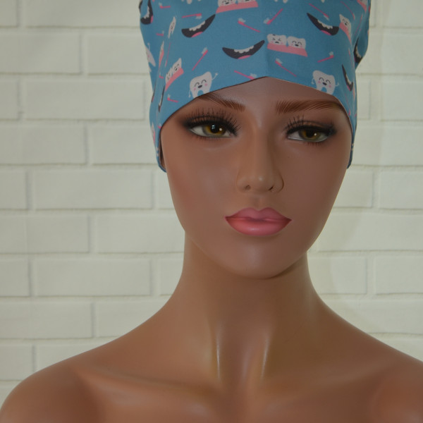 Operatiemuts of OK muts hemels blauw met smily
