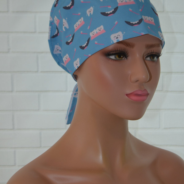 Operatiemuts of OK muts hemels blauw met smily