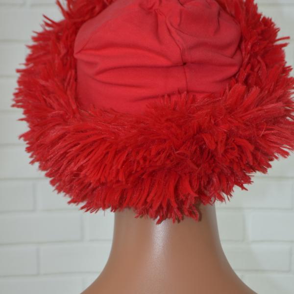 Handgemaakte chemo muts Brigit de luxe maat L rood