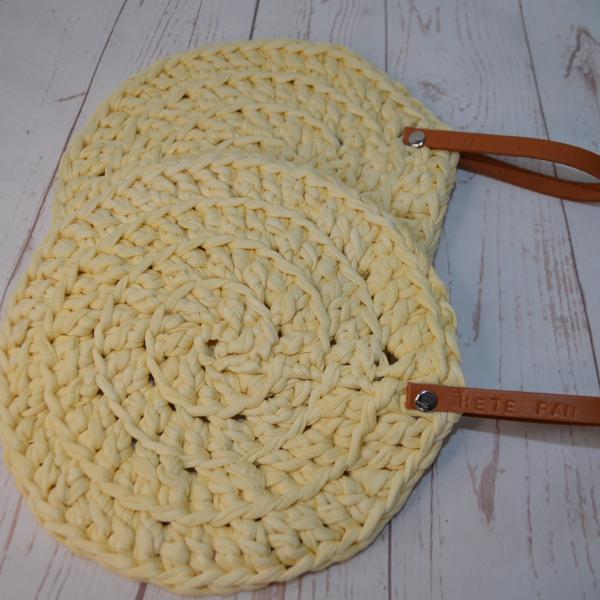 Pannenonderzetters Set van 2 Vanille Geel