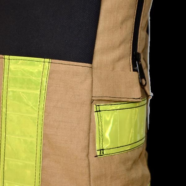 Stoere handgemaakte brandweertas of rugtas met originele zak