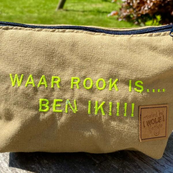 Handgemaakte toilettas, waar rook is….