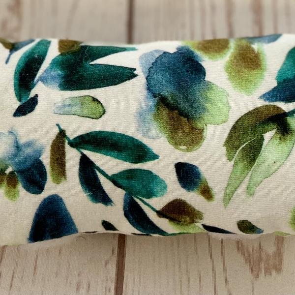 Port-a-cath kussen wit met blauwe en groene blaadjes