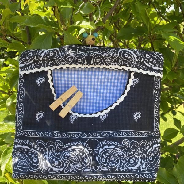 Wasknijperzak blauwe boeren zakdoek