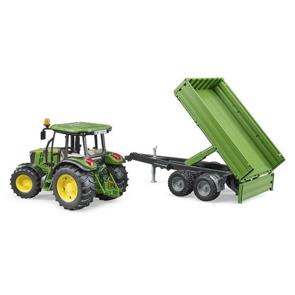 Bruder John Deer met kiepaanhanger