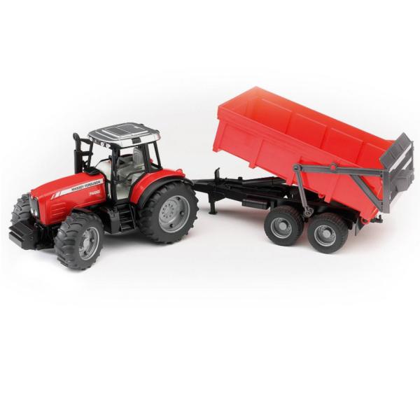 Bruder Massey Ferguson tractor met aanhanger