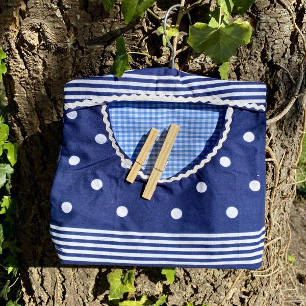 Wasknijperzak blauwe zakdoek/Lichtblauw