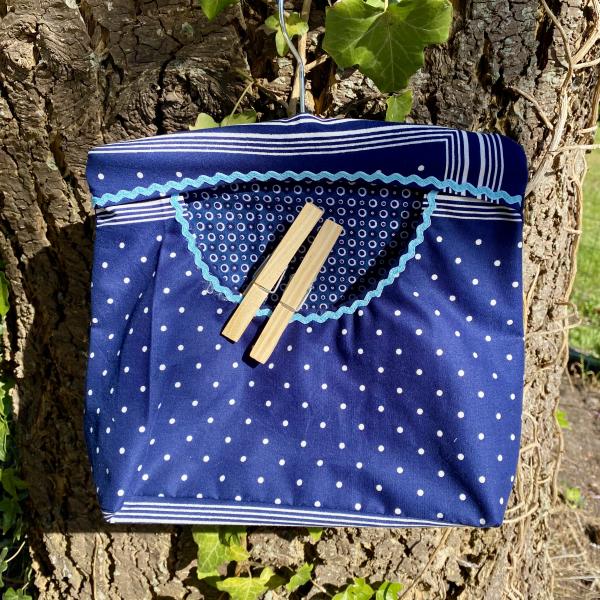 Wasknijperzak blauwe zakdoek/stipje