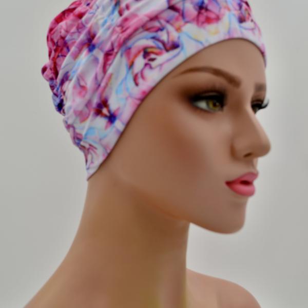 Badmuts chemomuts roze/blauw one size