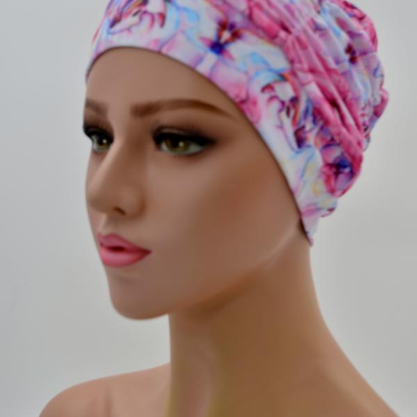 Badmuts chemomuts roze/blauw one size