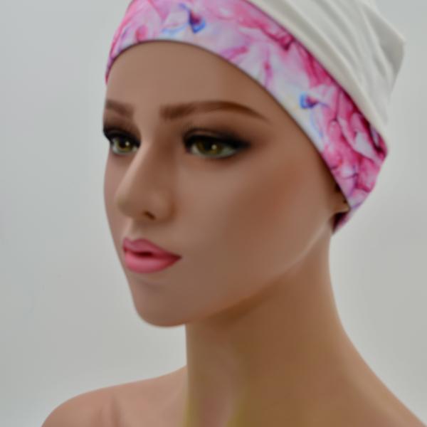 Badmuts chemomuts roze/blauw one size