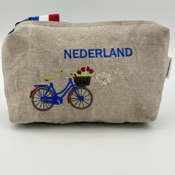Toilettas van ptt postzak blauwe fiets