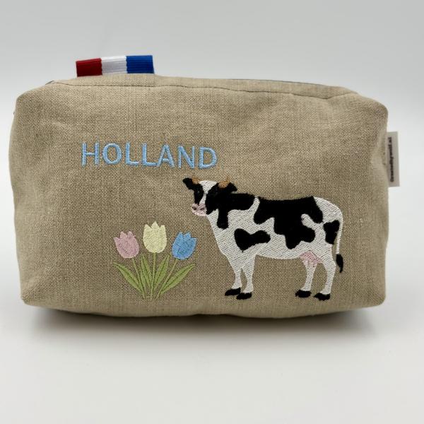 Toilettas van ptt postzak koe tulp