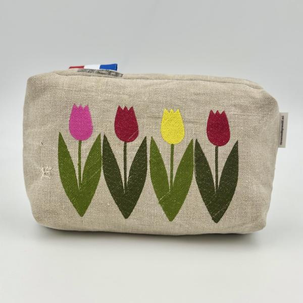 Toilettas van ptt postzak 4 tulpen