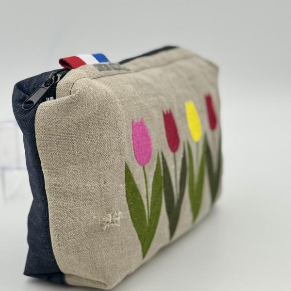 Toilettas van ptt postzak 4 tulpen