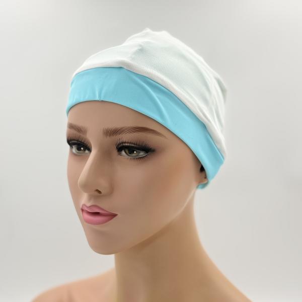 Badmuts chemomuts licht blauw one size