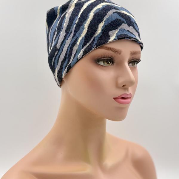 Handgemaakte dubbele slaapmuts camouflage blauw
