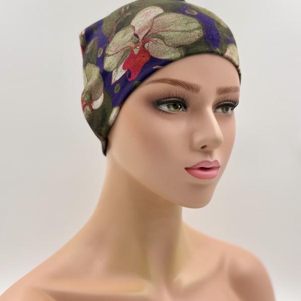Handgemaakte dubbele slaapmuts blauw camouflage 