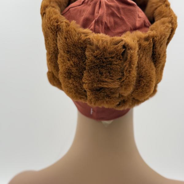 Handgemaakte chemo muts Brigit de luxe maat S roest