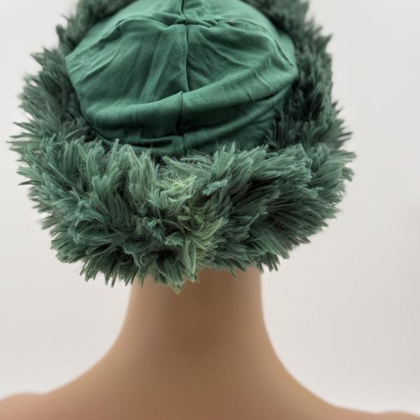 Handgemaakte chemo muts Brigit de luxe maat M groen