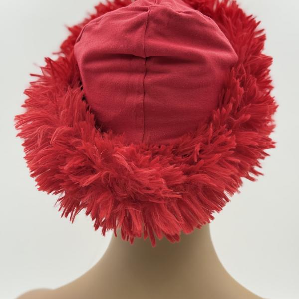 Handgemaakte chemo muts Brigit de luxe maat M rood