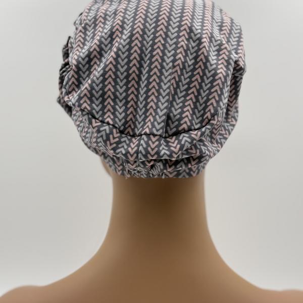 Handgemaakte chemo muts Beyonce in roze en licht blauwe tinten maat L