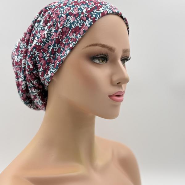 Handgemaakte chemo muts Bonnie panter, bloem maat M