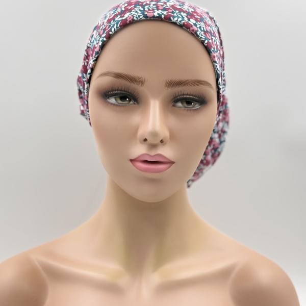 Handgemaakte chemo muts Bonnie panter, bloem maat M