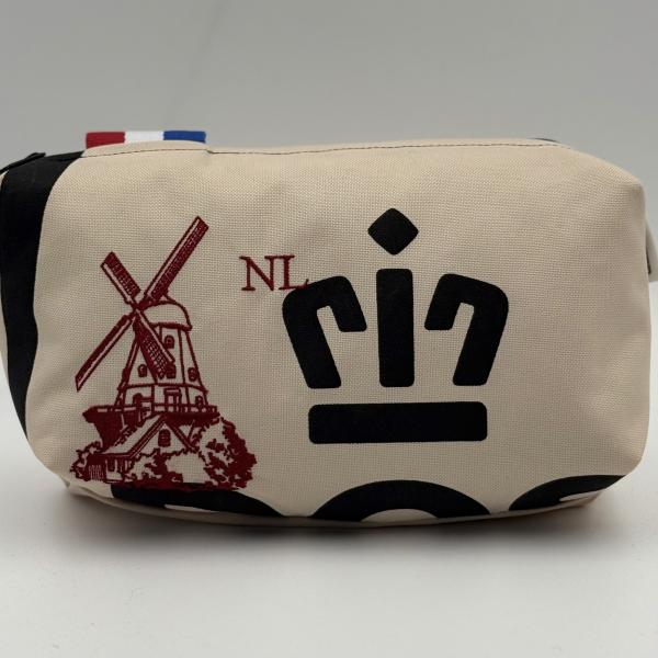 Toilettas van ptt postzak postzegel palmboom